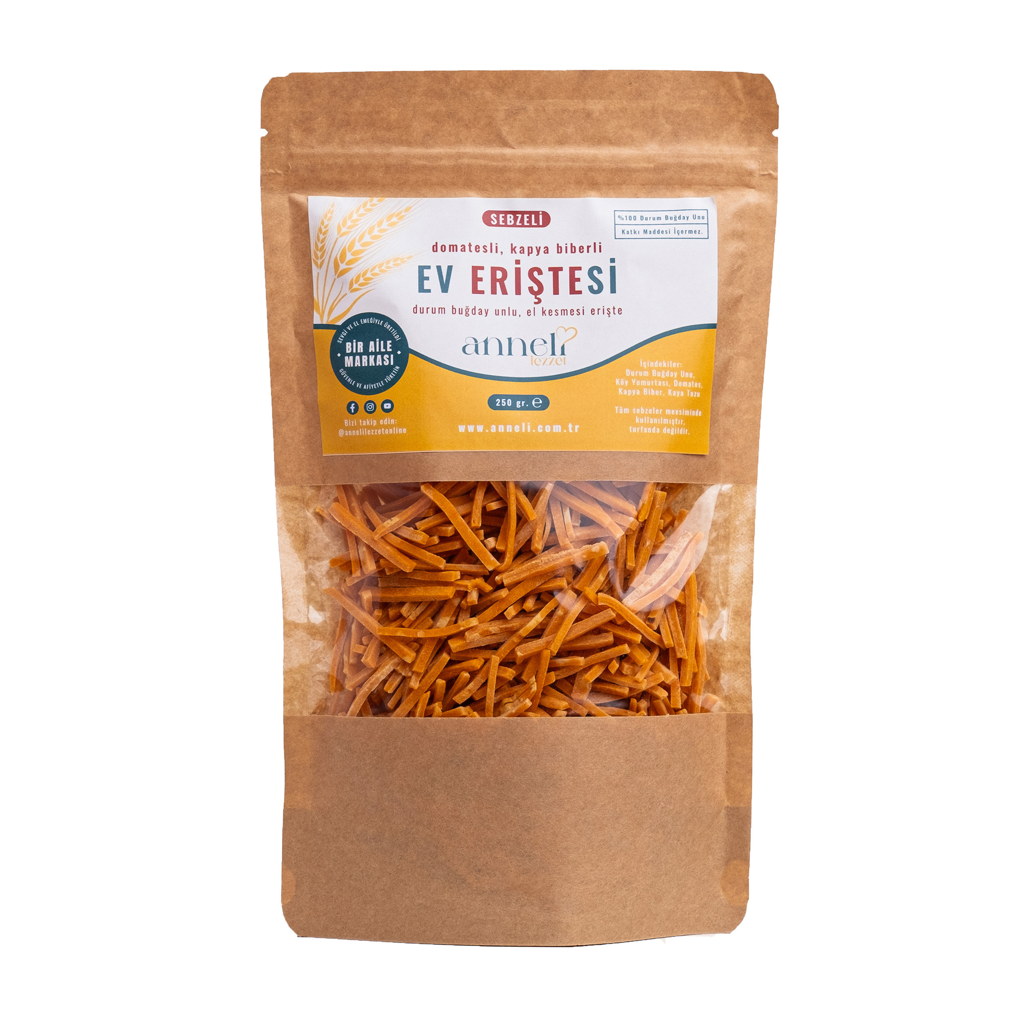Domatesli ve Kapya Biberli Ev Eriştesi 250gr