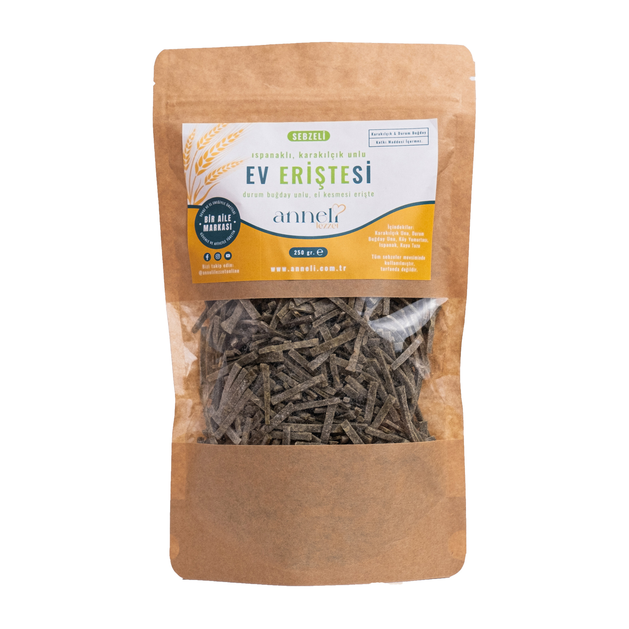 Ispanaklı Karakılçık Ev Eriştesi 250gr