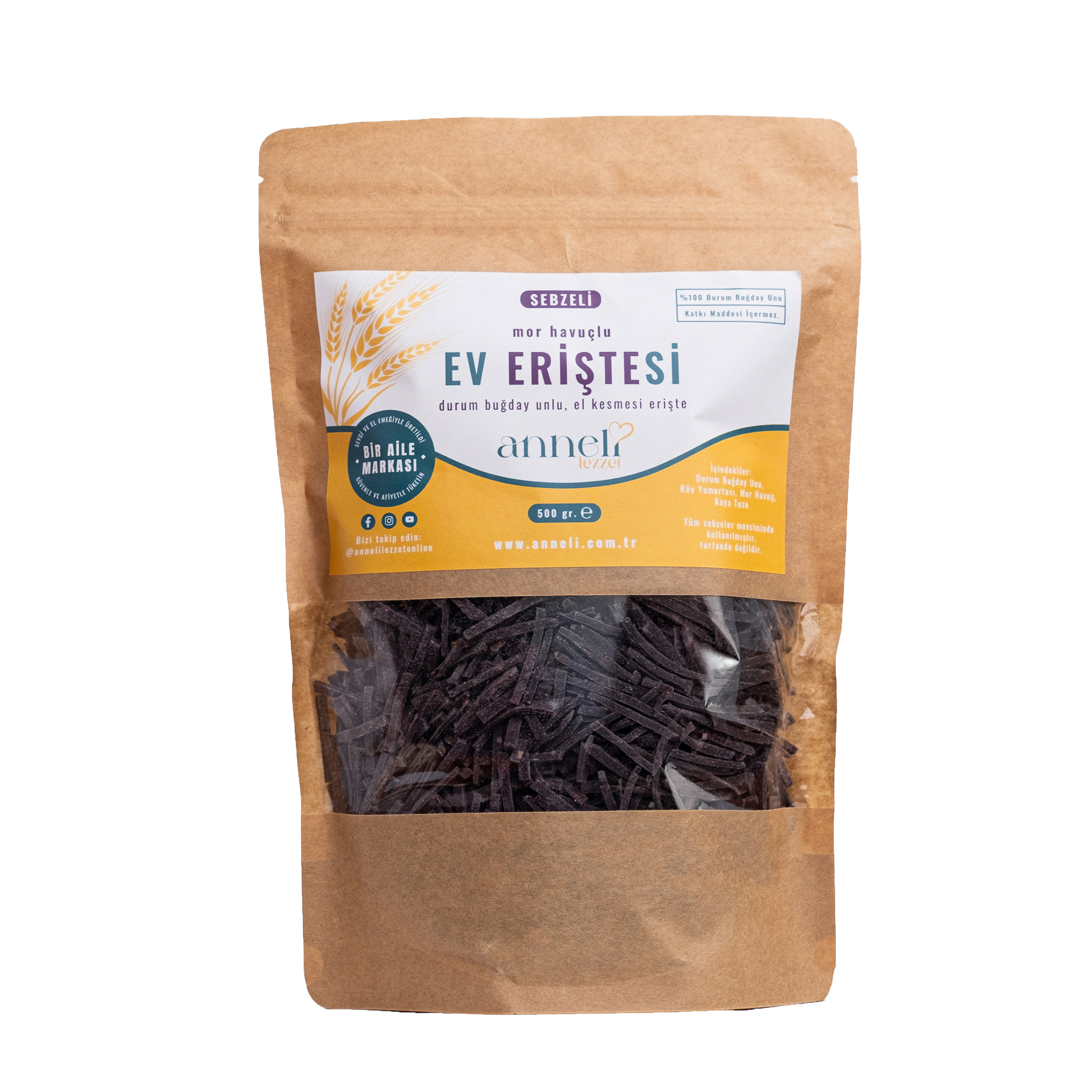 Mor Havuçlu Ev Eriştesi 500gr